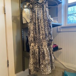 Hi neck snake skin dress